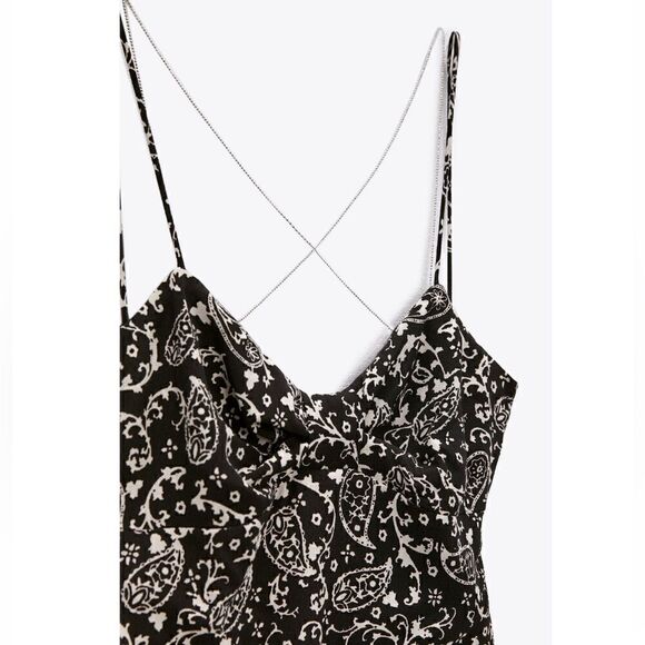 NWT Zara Chain Strap Midi Dress - Picture 15 of 16